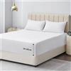 Aisbo Tela Custodia 160x200 Grand Bonnet 40 cm - Tela Custodia 2 Persone 160 x 200 Grand Bonnet 40 cm Matracci in Microfibra Oeko-Tex con Elastica Totale, Bianco
