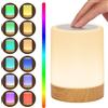 Adiwo Lampada da Comodino,Luce Notturna senza Fili, Lampada LED Colorata con 13 Colori,5 Livelli di Luminosità,Touch e Telecomando, Batteria Ricaricabile per Camera da letto, Soggiorno, Cilindrico