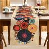 DakTou Runner Tavola Bohémien con grandi Pois Colorati in Cotone e Lino 40x100cm, Runner da Tavolo in Stile Retro, Centrino Rettangolare Impermeabile per Tavolo da Pranzo, Tavolino da Salotto, Credenza