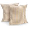Filu, Federa per cuscino, confezione da 2, a quadretti (colore a scelta), 100% cotone, beige / bianco, 40 x 40 cm