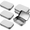 Sploziia 6 barattoli in metallo argentato con coperchio, piccole lattine per riporre piccoli oggetti, gioielli, utensili da viaggio (9,5 x 6 x 2,2 cm)