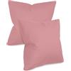 npluseins federe in tinta unita in confezione da 2 e dal design discreto 1154.1498, 40 x 40 cm, rosa antico