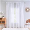YJ YANJUN Tenda a rete con motivo floreale, per porte o terrazza, decorazione con motivo country, 132 x 229 cm, bianco
