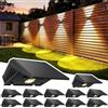 Delaiglow Lampada Solare da Esterno Up & Down Set da 12 Luci Solari da Esterno Bianco Caldo 3000K Faretti Solari a LED da Esterno 1000 mAh Applique Impermeabile IP67 Per Parete Giardino Terrazzo
