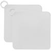 TopHomer Copertura per scarico doccia, 2 pezzi, 20 cm, quadrata, in silicone, tappo di scarico per pavimento, tappetino deodorante per doccia, lavandino, WC, bagno, cucina (bianco)