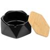 Ysimple Portacenere Antivento Antiodore con Coperchio,Geometrico Portatile Stile Nordico Posacenere da Esterno,Posacenere Antivento,perAll'Aperto,Casa,Ufficio,Bar,Caffetteria(Nero)