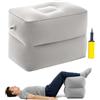 Zbozzba Cubo per dischi intervertebrali, gonfiabile, con pompa, cuscino per sollevamento gambe, cuscino multifunzione, gonfiabile, per viaggi, auto, casa, ufficio (grigio)