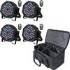 U`King 4 Pezzi Par LED RGB con Borsa, 36 LED Luce da Palco con