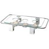 NEWLINE NY NewlineNY - Scaldapiatti, in vetro cromato, rettangolare, con 3 fori