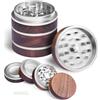 CHARMNAIL Macinino Spezie 4 Pezzi in Noce con Filtro Polline, Grinder in Acciaio Inossidabile e Coperchio Magnetico, CNC per Erbe Secche, 63mm, Compatto e Facile da Pulire