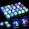 Vaileal 24 cubetti di ghiaccio a LED, cubetti di ghiaccio luminosi con luce a LED, riutilizzabili Flash LED, cubetti di ghiaccio lampeggianti con luce, cubetti di ghiaccio colorati luminosi per matrimoni