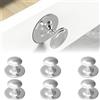 streeHerjjkeA1 6 Pezzi Self Adhesive Drawer Handles, Argento Rotondi Manopole Cassetto, in Acciaio Inox, Maniglie Adesive, Senza Forare per Armadi e Mobili