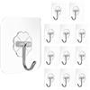 FOCCTS Ganci da parete autoadesivi, ganci di foto con impermeabile e olio di prova trasparente resistente gancio porta per cucina e bagno (12 Pezzi)