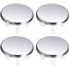 QUARKZMAN Lavello Dettaglio Fuoriuscita Coperchio, 4pz Lavello Fuoriuscita cerchio 25,3mm Bagno Cucina Lavello Singolo Strato Foro Inserisci Cappucci Tondi, Argento