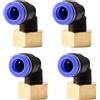 ANGEEK set da 4 pezzi, 10 mm - 1/2, raccordi pneumatici a gomito a 90° con filettatura interna PT, adatti per il collegamento rapido di tubi flessibili, accessori compressori d'aria
