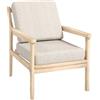 HOMCOM Poltrona Salotto Poltrona scandinavo Poltrona Camera da Letto con Braccioli, 2 Cuscini Rimovibili Rivestiti in Tessuto Effetto Lino Sedia da Soggiorno con Piedi in Legno - 62 x 82 x 82 cm