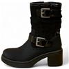 Pogolino Stivaletti da donna sfoderati, tacco sfoderato, stivali comodi con plateau KA25-30, Ka25 30 Nero, 41 EU