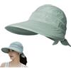 Xusxes Visiera Parasole Donna, Cappello da Spiaggia con Parte Superiore Rimovibile, Cappello da Donna con Visiera Parasole, Può Essere Utilizzato per Gite in Spiaggia, Campeggio e Altre Attività All'Aperto