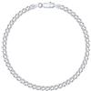 PLANETYS - Bracciale Argento Sterling 925 Rodiato Modello Catenina Barbazzale (Grumetta) Diamantate Larghezza: 3.3 mm Lunghezza: 19 cm