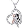 TOUPOP Collana in argento Sterling con teschio e zucca King Jack e Sally, regalo di Halloween, con scritta I Love You to The Moon and Back, regalo di Natale, regalo di compleanno per donne, moglie