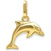 CLEVER SCHMUCK Ciondolo in vero oro 333 a forma di delfino su entrambi i lati, finitura lucida