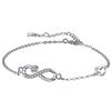 Arrebol Bracciale Infinito Donna Argento Sterling 925 con Cuore Zirconi Braccialetto con Scatola Regalo, Regolabile 16+4cm