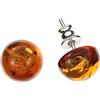 Artisana-Schmuck Orecchini in ambra di Artisana, orecchini rotondi con ambra, montatura in argento sterling 925/000 rodiato