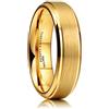 King Will GLORY - Anello in carburo di tungsteno lucido con finitura opaca, 6 mm/8 mm, placcato oro 24 carati, comodo da indossare, con bordi smussati, bordi smussati e bordi piatti, Z+1(69.74mm),