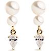 Secret & You Orecchini Parks con Perle Coltivate d'Acqua Dolce bianche tipo bottone di 3.5-4mm e 4.5-5mm e Zirconia | Secret & You | Argento Sterling 925 placcato in Oro 18K