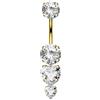 OUFER 14G Penzola Piercing Ombelico Filettato Interno Oro Belly Button Ring Acciaio Chirurgico 316L Trasparente CZ Gioielli Per il Corpo Per Le Donna 14mm