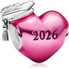 MSPOVOF Rosa 2026 Cuore di laurea Charm Compatibilità Bracciale Collana Donna Gioielli Regalo