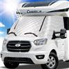Hicover Tappetino termico per finestra color argento, copertura termica per Ford Transit 2015-2025 MK8 & MK9, protezione solare per parabrezza anteriore Ford Transit, tappetino termico per camper