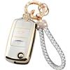 RXXR Cover per chiave auto per VW 3 pulsanti Silber Key Shell con Bling Portachiavi Cover per chiave auto Compatibile con VW Volkswagen Passat Golf Polo Beetle Jetta Touran Eos Scirocco, Argento e