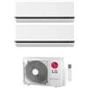 LG DUALCOOL Premium AI Climatizzatore a parete dual split inverter Wi-Fi bianco - unità esterna R32 4.7 kW unità interne 12000+12000 BTU