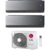 LG ARTCOOL Mirror AI Climatizzatore a parete dual split inverter Wi-Fi mirror - unità esterna R32 4.7 kW unità interne 12000+12000 BTU