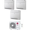 LG CONSOLE R32 Climatizzatore console da pavimento trial split inverter bianco - unità esterna 7 kW unità interne 12000+12000+12000 BTU