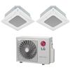 LG Cassetta 4 vie R32 Climatizzatore a cassetta dual split inverter bianco - unità esterna 6.2 kW unità interne 12000+12000 BTU