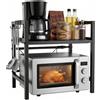 Mini Mensola Regolabile Per Frigorifero 61x45x132 Cm | Scaffale In Metallo Nero | Ripiano Salvaspazio Per Cucina E Ufficio