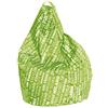13Casa - City A4 - Poltrona sacco. Dim: 80x80x120 h cm. Col: Verde. Mat: Nylon.