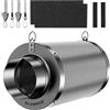 HG Power Filtro a Carbone Attivo 150mm, Lunghezza 250mm - Carbone Attivo Vergine Australiano 38mm, Controllo degli odori per Grow Box, idroponica & Ventilatore da Condotto, con 2 Pre-filtri