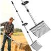MENGBEI Falcetto in acciaio - Robusto falcetto per letame e fieno - Ideale per letame equino, fieno, foglie e compost - Versione pesante con manico in legno ergonomico - Falcetto per stalla, pascolo e lavoro