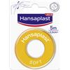 BEIERSDORF SpA Hansaplast Soft Cerotto Rocchetto, Cerotto rotolo morbido per il fissaggio di bende, 5 m x 2.5 cm