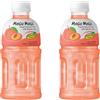 DISTRIBUZIONE 3D Mogu Mogu succo di frutta multi sapore con 25% NATA De Coco, bevanda potenziante energetica, ricca di fibre naturali di frutta, senza conservanti aggiunti e colori, 2x 320ml (2x, Pesca)