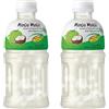DISTRIBUZIONE 3D Mogu Mogu succo di frutta multi sapore con 25% NATA De Coco, bevanda potenziante energetica, ricca di fibre naturali di frutta, senza conservanti aggiunti e colori, 2x 320ml (2x, Cocco)