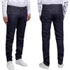 Jeans Uomo 5 Tasche Cotone Blu Scuro Pantaloni Casual Sportivi Slim Fit VEQUE
