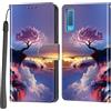 Haninsuze Cover per Samsung Galaxy A7 2018, Portafoglio PU Pelle, albero rosa