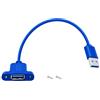 HuaLiSiJi Cavo USB 3.0 per Montaggio a Pannello Prolunga USB Maschio Femmina per Chiavetta USB, Mouse, Tastiera, Stampante, Videocamera (Bleu, 0.5 m)