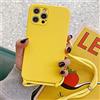 Emlivi Custodia per iPhone 12 Mini, con cordino per cellulare, morbida tracolla in silicone TPU con cinturino per iPhone 12 Mini, colore giallo