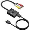 TAIKURA Convertitore AV a HDMI 1080P Commutazione Aspect Ratio 4:3/16:9 Cavo HDMI 0,5 M Incluso,Adattatore AV a HDMI Composito CVBS Supporta PAL/NTSC per Wii/PS1/PS2/N64 e Lettori DVD/VCR