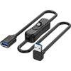 YINGAYOU Cavo USB 3.0 con Interruttore On/Off USB A 90 Gradi con Interruttore Supporta 5Gbps Trasmissione Dati e Funzione di Ricarica, Per PC Portatile, Ventilatore, Lampade (Alto, 15 cm)
